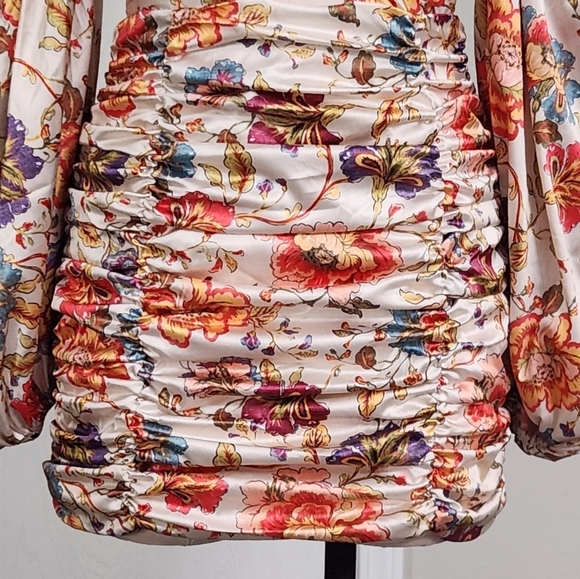 RUNAWAY THE LABEL Fleur Mini Dress Sand Floral - Picture 10 of 15